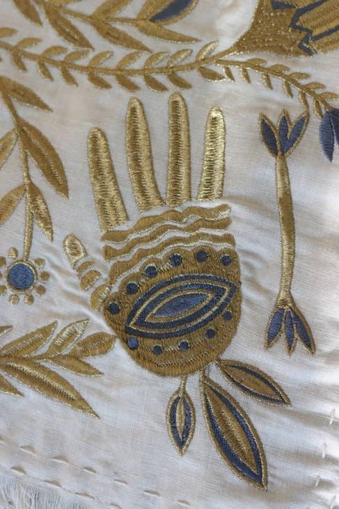 EMUNAH - Handmade Linen Tree Challah Cover - Gold - ModernTribe