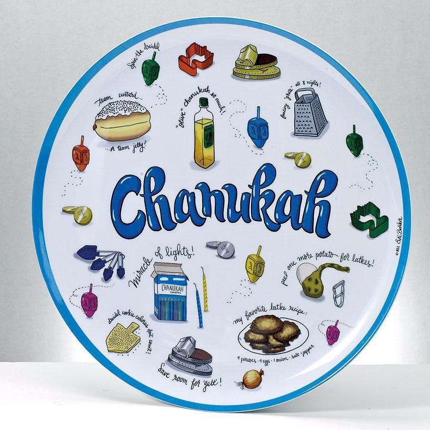 Rite Lite Tray Chanukah Musings Round Serving Plate