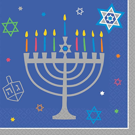Eight Happy Nights of Hanukkah Beverage Napkins - Set of 36
