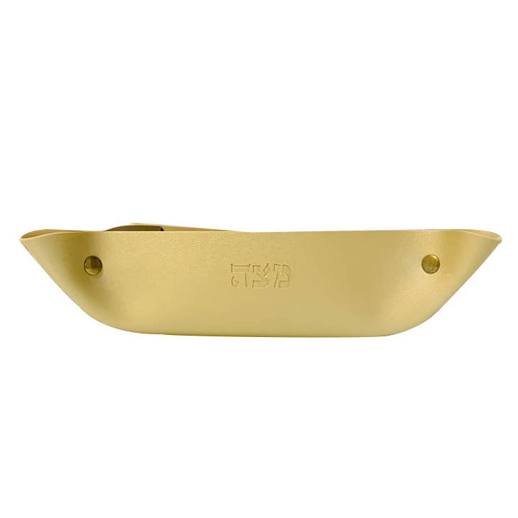 Broderies De France - Faux Leather Folding Matzah Tray - Gold - ModernTribe