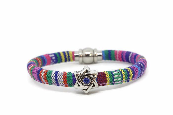 My Tribe by Sea Ranch Jewelry - Swarovski Star of David Woven Cotton Bracelet - Teen Size - ModernTribe