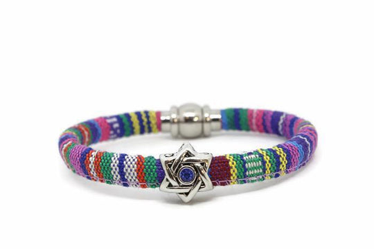 Swarovski Star of David Woven Cotton Bracelet- Teen Size