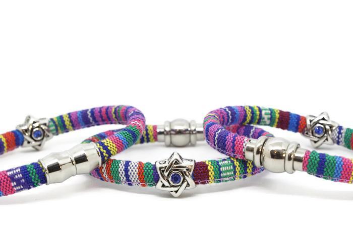 My Tribe by Sea Ranch Jewelry Bracelets 6.5" Swarovski Star of David Woven Cotton Bracelet- Teen Size