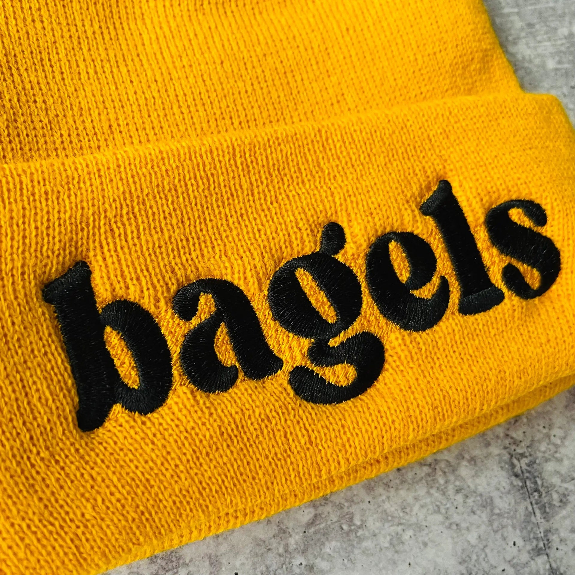 The Silver Spider Hats Bagels Knit Beanie - Yellow