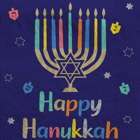 Hanukkah Joy Luncheon Napkins - Set of 40