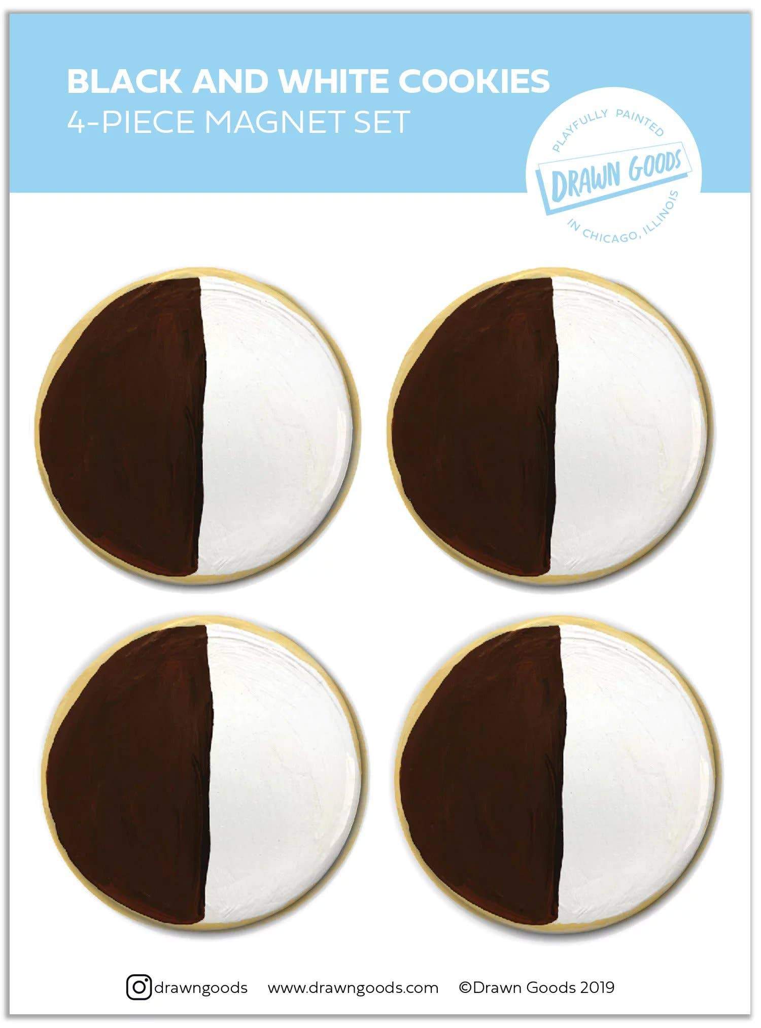 Drawn Goods Magnets Default Black and White Cookie Magnet Set