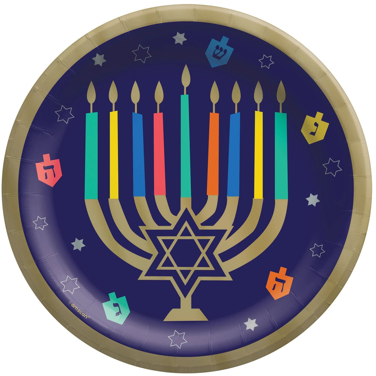 Amscan - Hanukkah Joy 10" Round Plates - Set of 20 - ModernTribe