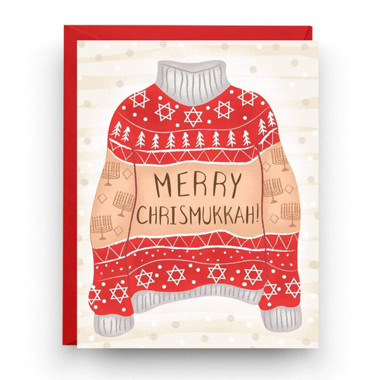 Merry Chrismukkah Ugly Sweater Greeting Cards, Box of 6