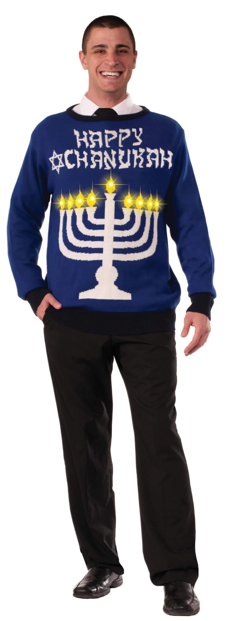 Forum Novelties - Men's Lite - Up Menorah Chanukah Sweater - ModernTribe