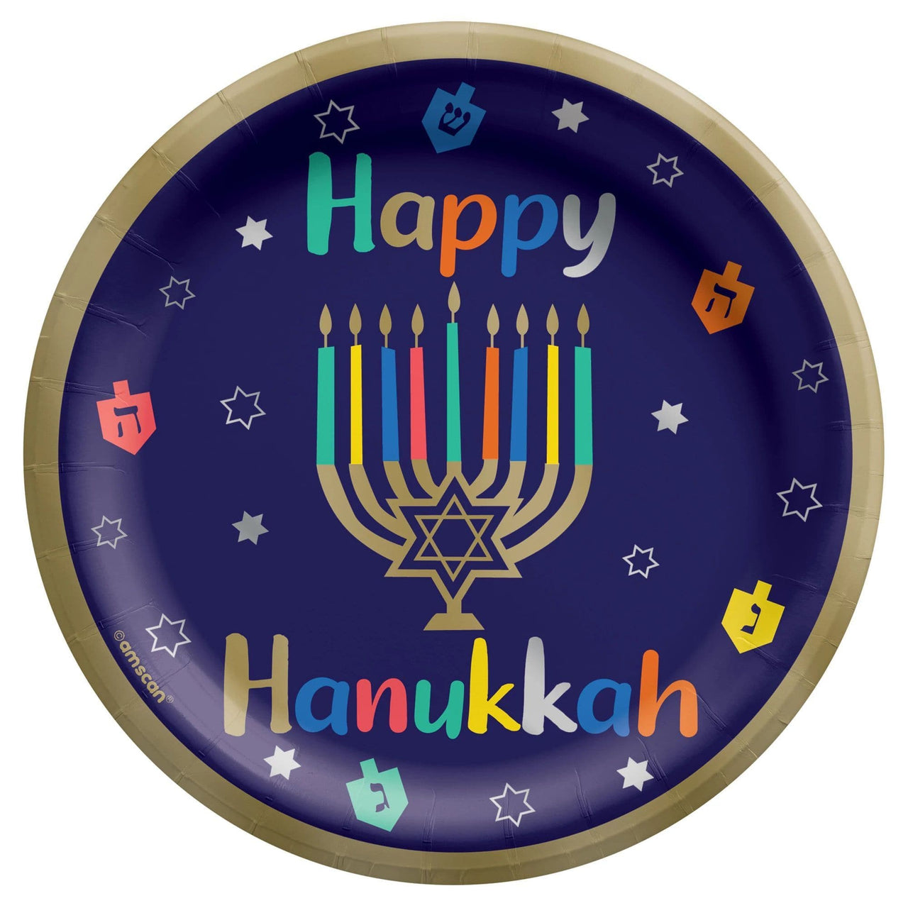 Amscan - Hanukkah Joy 6 3/4" Round Plates - Set of 20 - ModernTribe