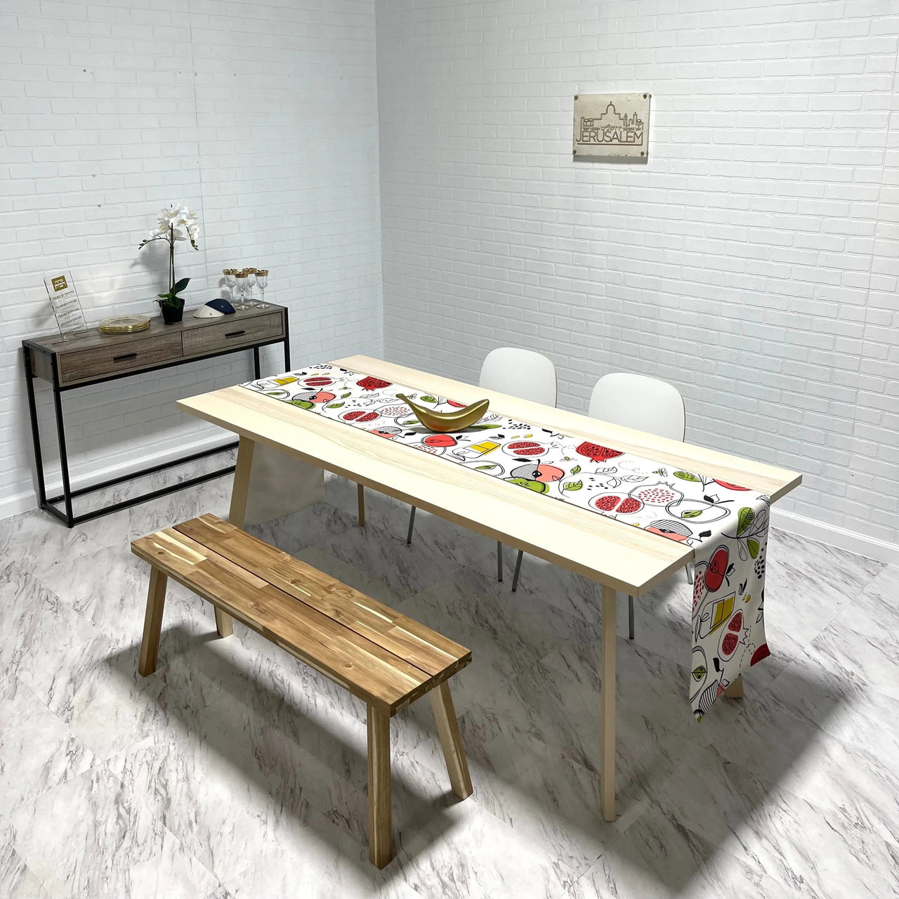 Broderies De France - Modern Rosh Hashanah Table Runner - ModernTribe