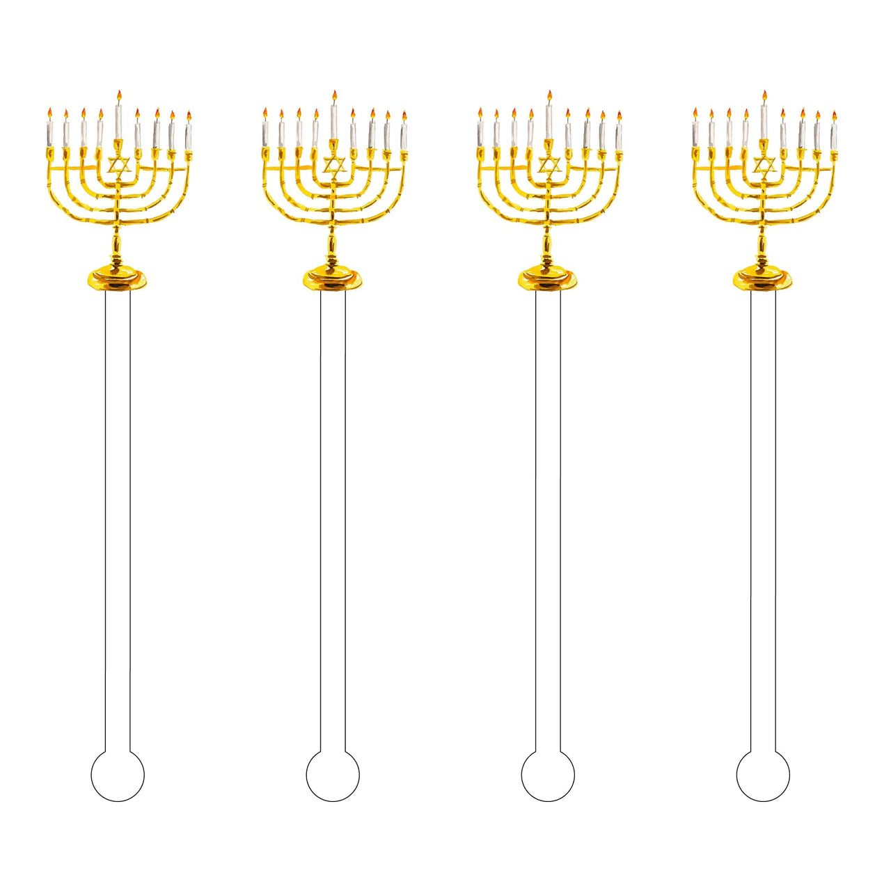 Acrylic Sticks - Menorah Acrylic Stir Sticks - ModernTribe