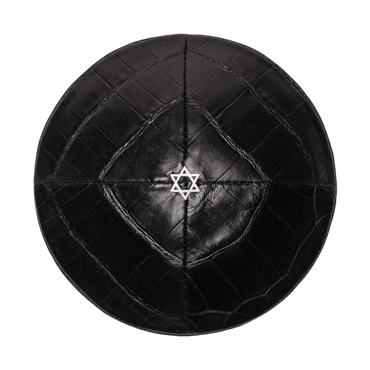 Black Croco Star of David Kippah