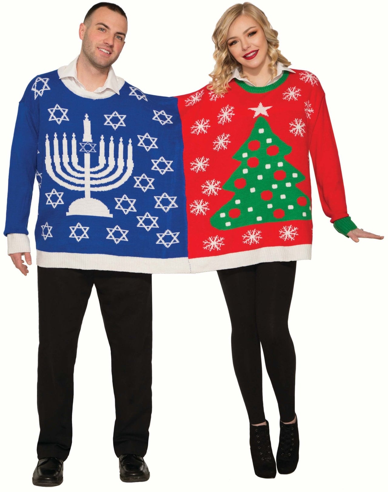 Forum Novelties - Chrismukkah Ugly Hanukkah Christmas Sweater for Two - Unisex - ModernTribe