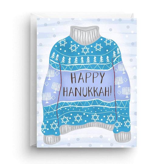 Happy Hanukkah Ugly Sweater Greeting Cards, Box of 6