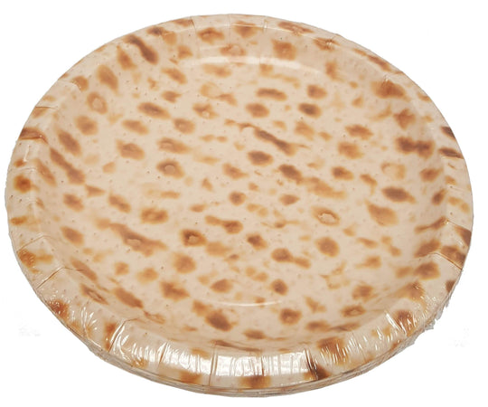 Matzah Print Paper Plates and Napkins Set - 16 Pieces