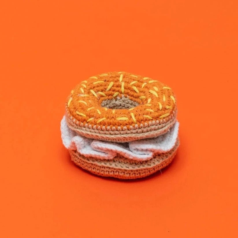 Ware of the Dog - Hand Crochet Bagel and Cream Cheese Dog Toy - ModernTribe