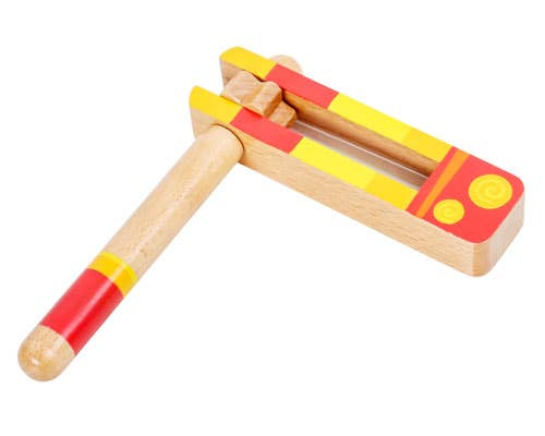 Dress Up America Groggers Wooden Red and Yellow Grogger