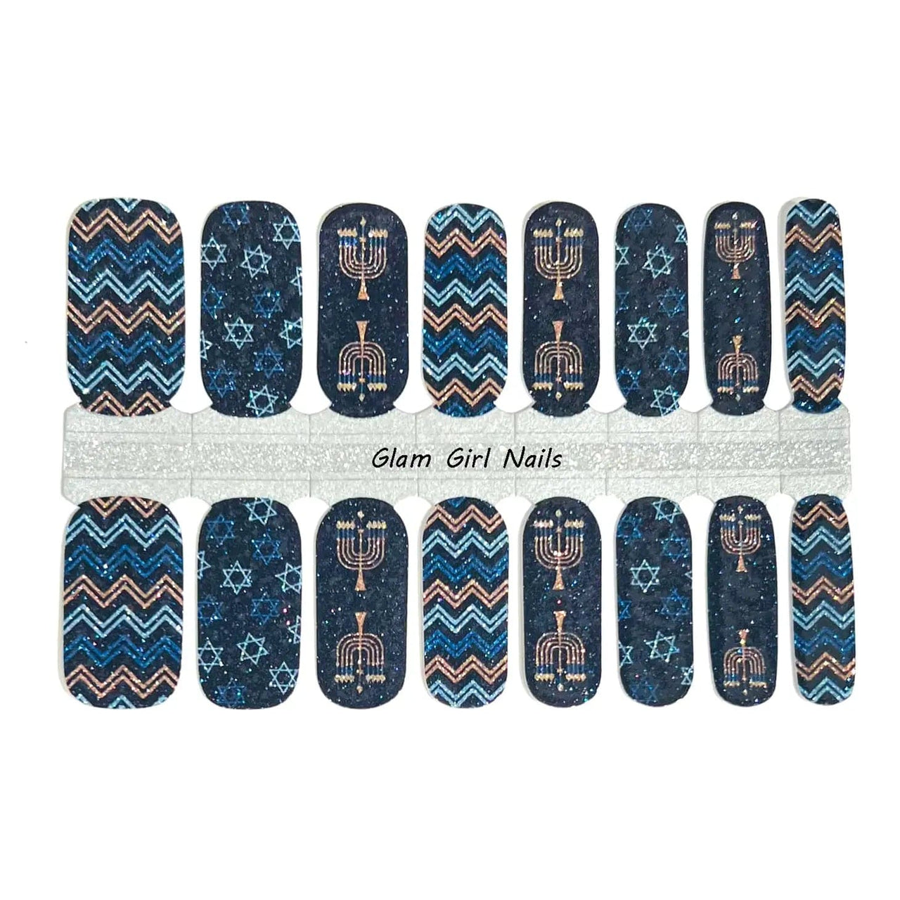 Glam Girl Nails - Hanukkah Glitter Nail Wraps - ModernTribe