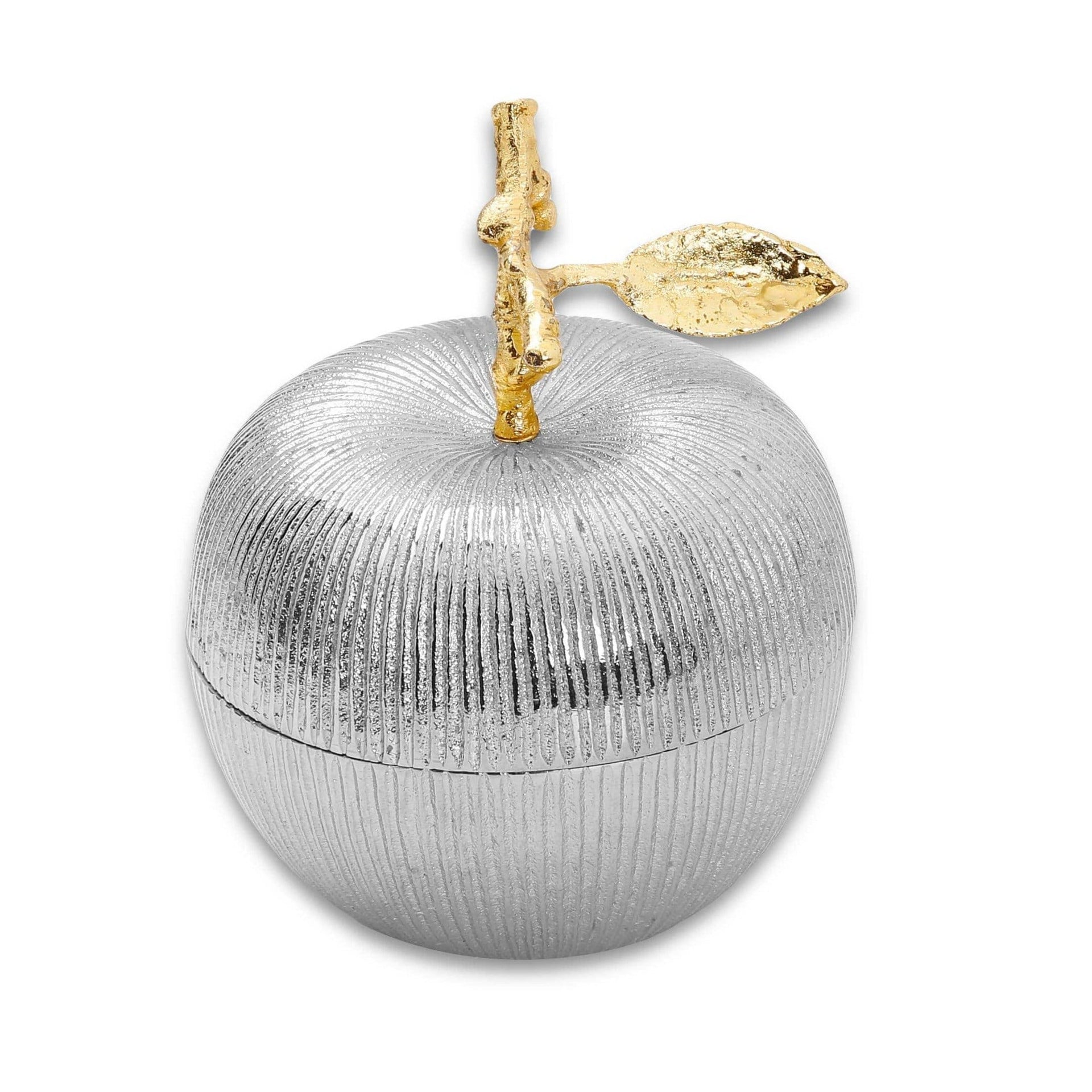 Classic Touch Decor Honey Dishes Large Silver Apple-Shaped Jar