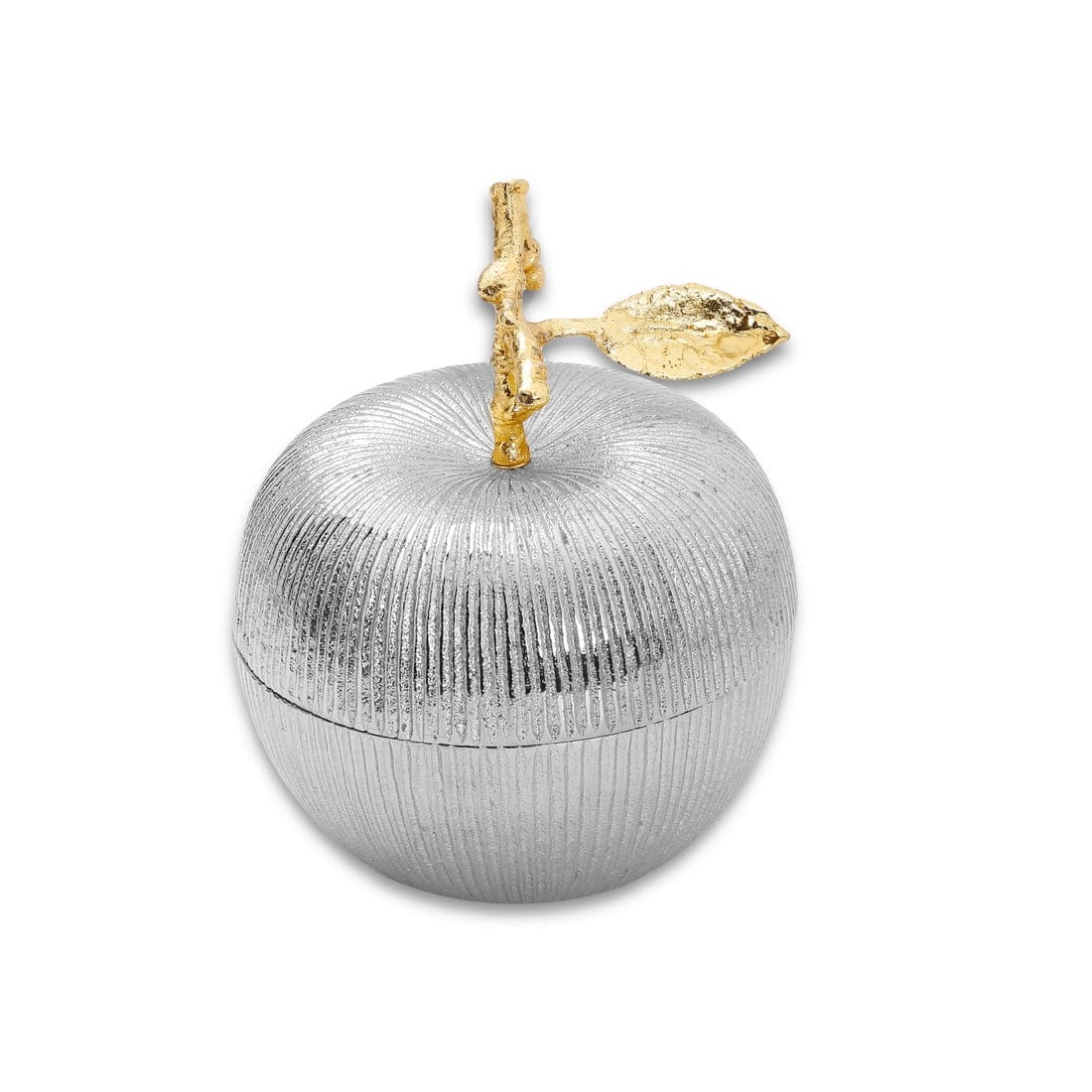 Classic Touch Decor Honey Dishes Small Silver and Gold Apple-Shaped Jar