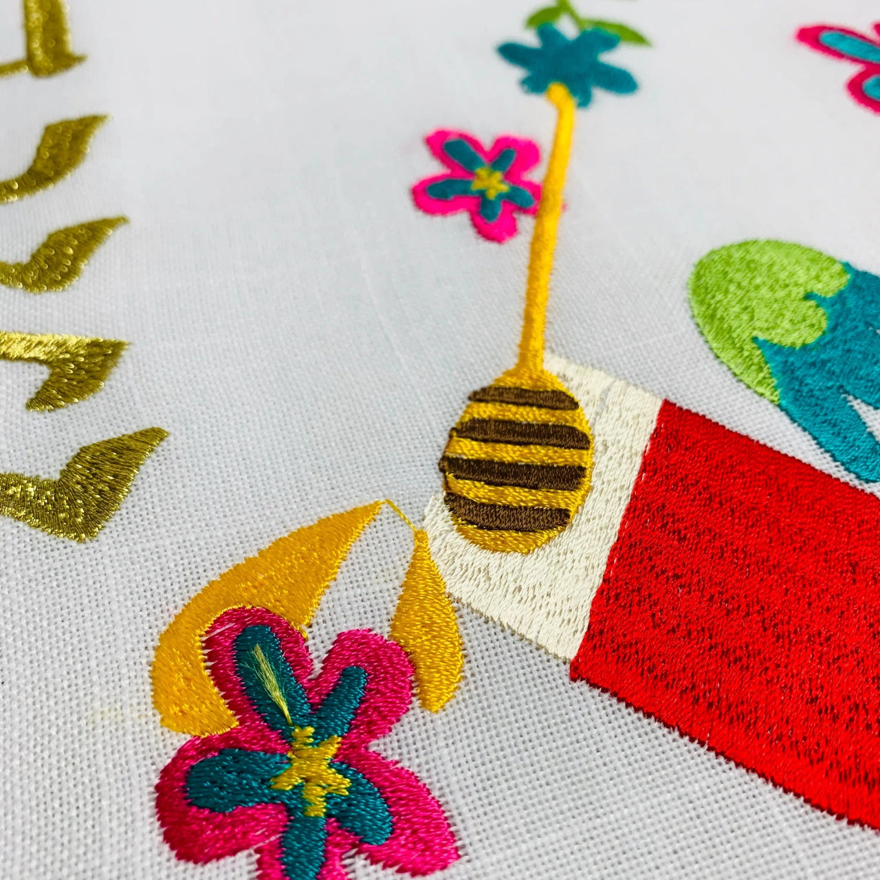 Broderies De France - Colorful Rosh Hashanah Challah Cover - ModernTribe
