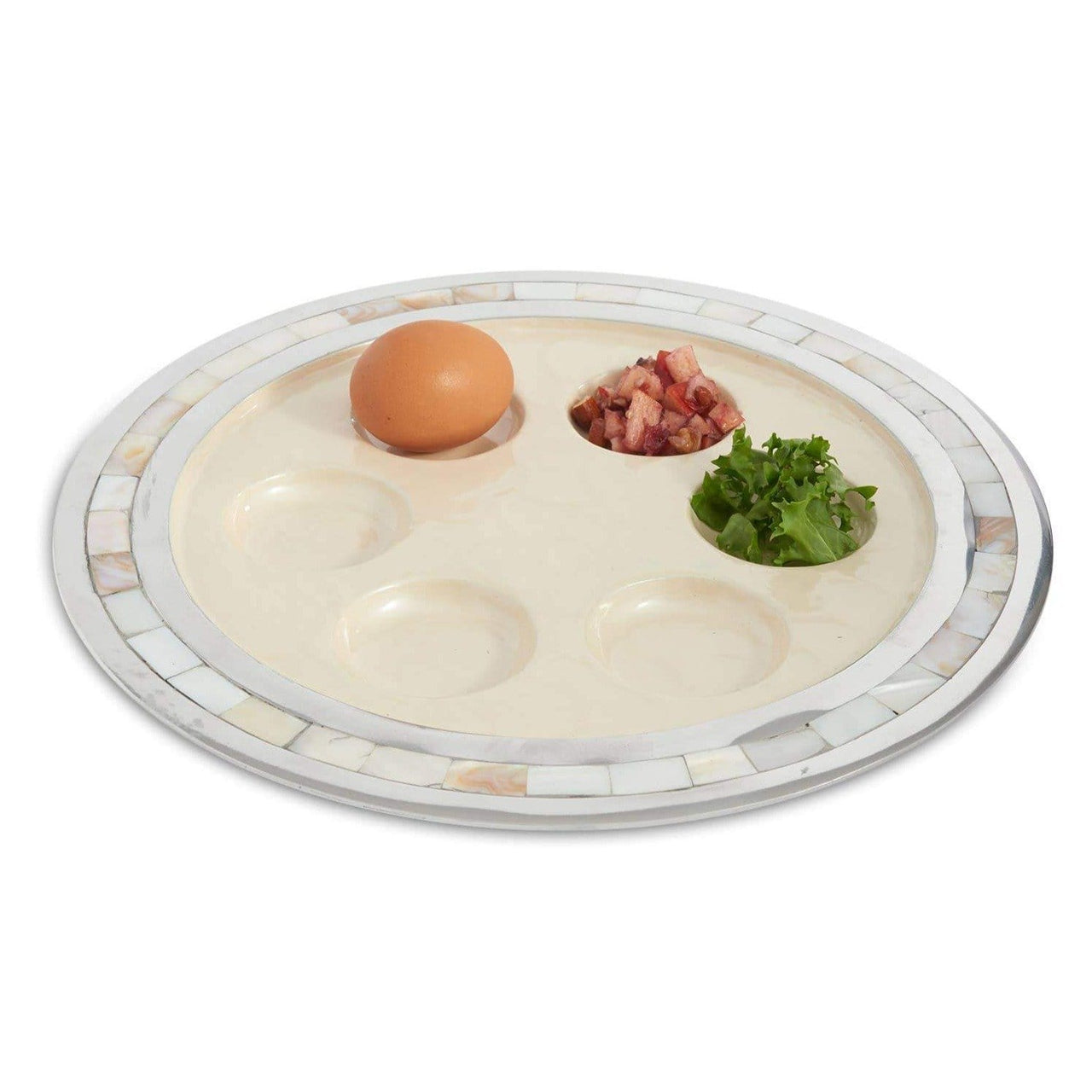 Julia Knight Inc. - Snow Mother of Pearl Classic Seder Plate - ModernTribe