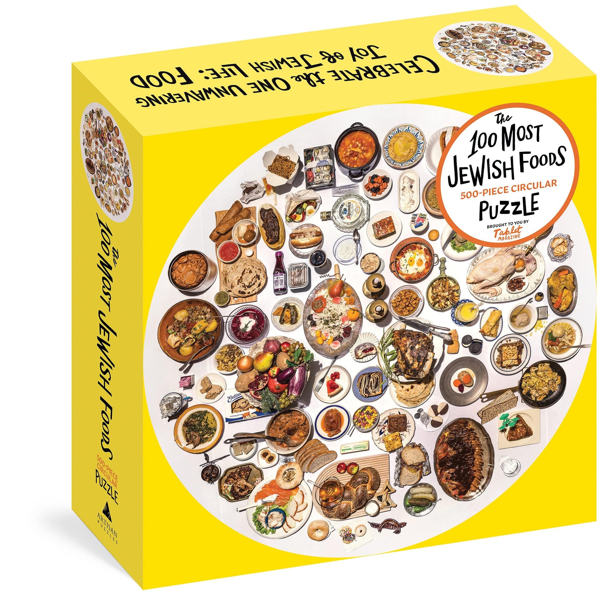 Artisan Puzzles The 100 Most Jewish Foods: 500-Piece Circular Puzzle