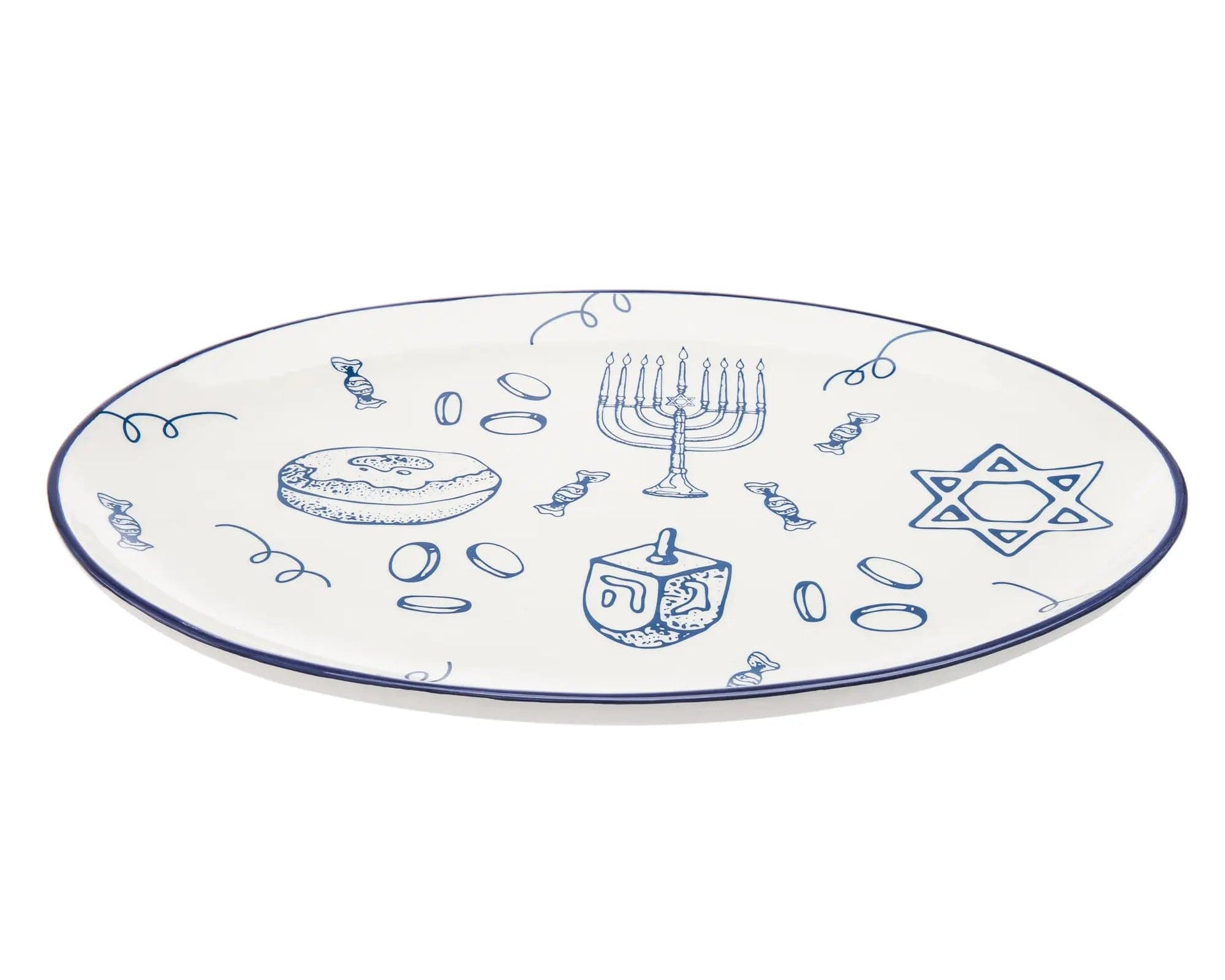 Godinger Serving Pieces Hanukkah 16" Oval Platter