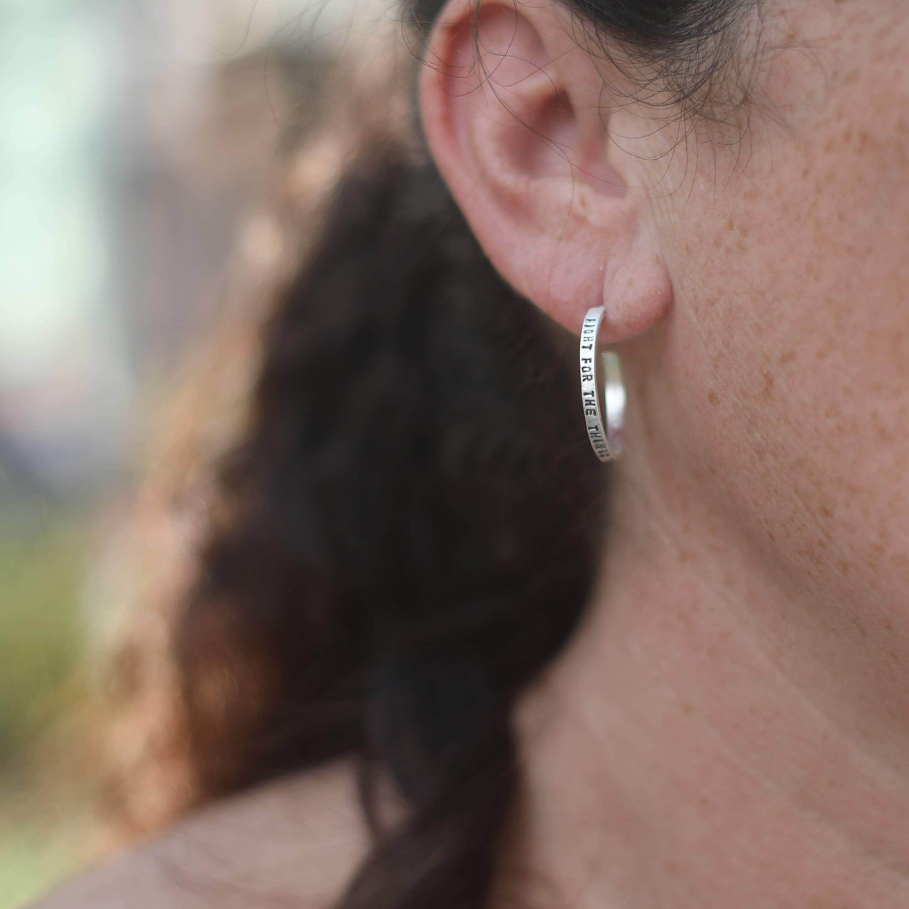 Chocolate and Steel - Ruth Bader Ginsburg RBG "Fight For the Things You Care About" Hoop Earrings - Sterling Silver or Gold - ModernTribe