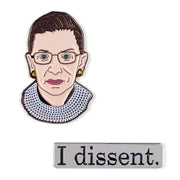 FCTRY Brooches or Lapels Ruth Bader Ginsburg and I Dissent Pins