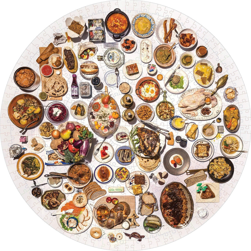 Artisan - The 100 Most Jewish Foods: 500 - Piece Circular Puzzle - ModernTribe