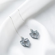 Ariel Tidhar Earrings Silver Dreidel Threaders - Silver Glitter