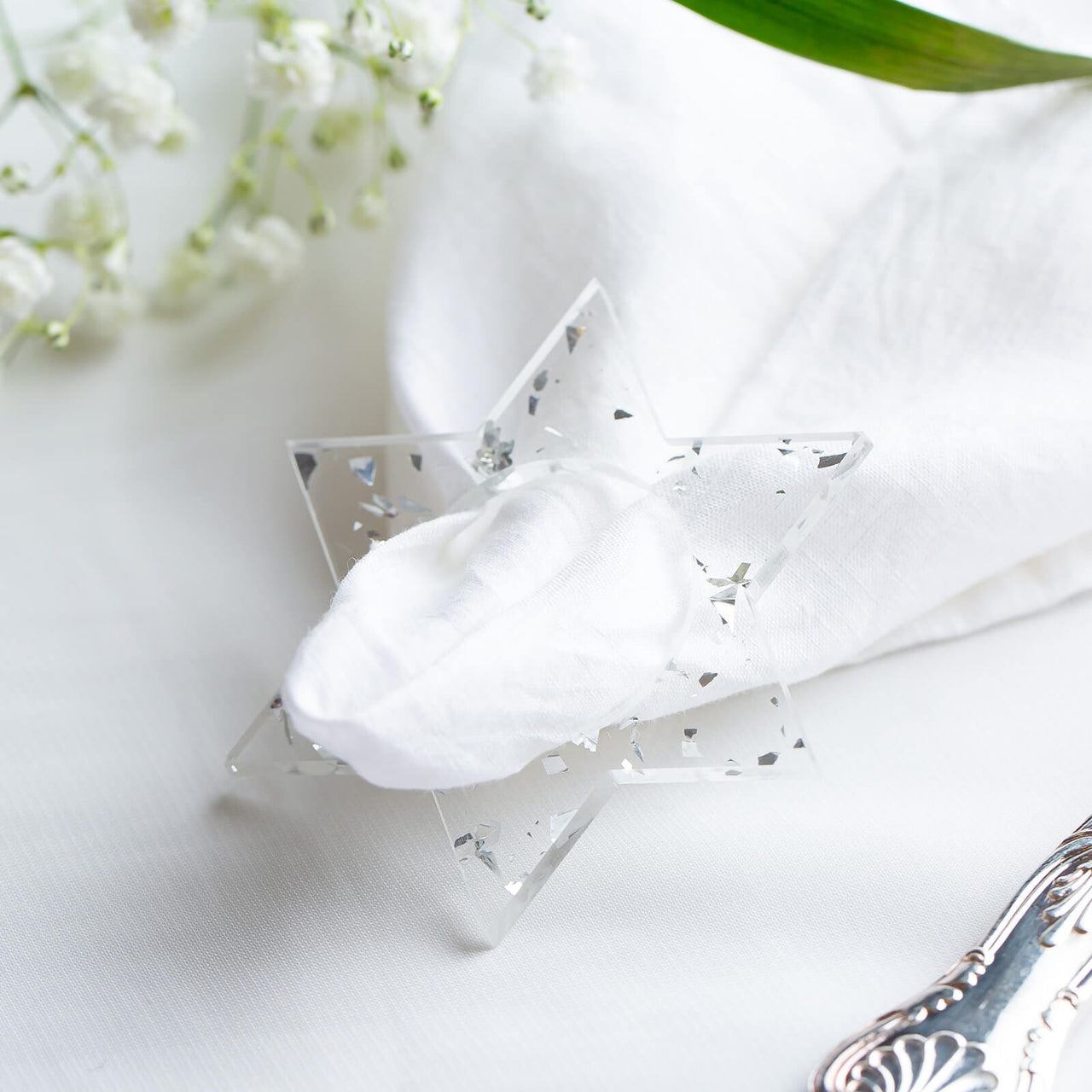 Ariel Tidhar - Magen David Napkin Rings - Silver Fleck - Set of 4 - ModernTribe