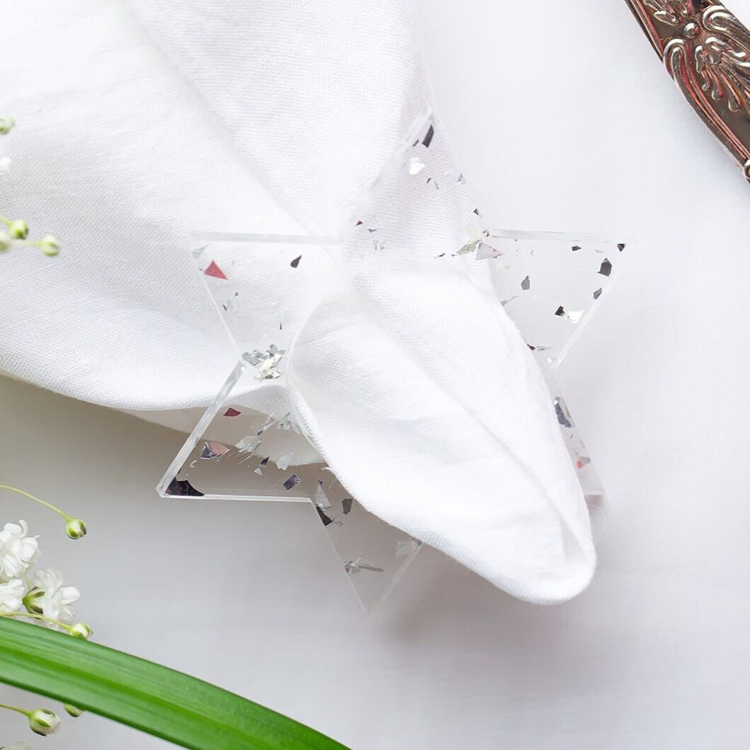 Ariel Tidhar - Magen David Napkin Rings - Silver Fleck - Set of 4 - ModernTribe