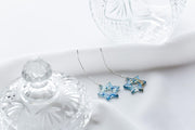 Ariel Tidhar Earrings Gold Glitter Magen Blue Marble and Silver Threader Earrings