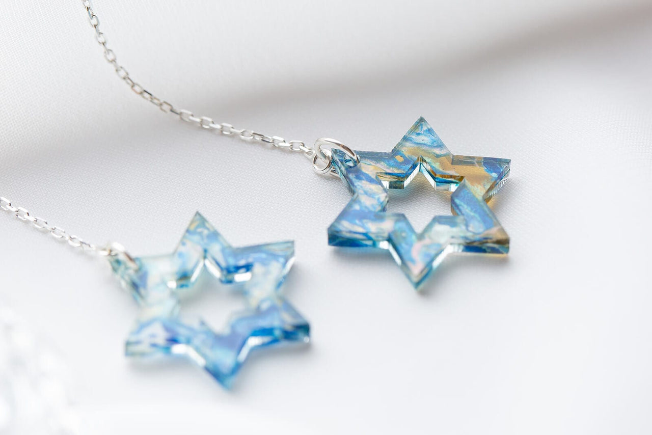 Ariel Tidhar - Magen Blue Marble and Silver Threader Earrings - ModernTribe