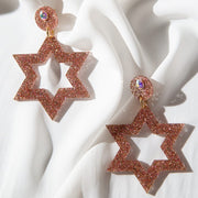 Ariel Tidhar Earrings Rose Gold Ester Magen Statement Earrings - Rose Gold Glitter