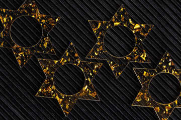 Ariel Tidhar Napkins Magen David Napkin Rings - Gold Fleck