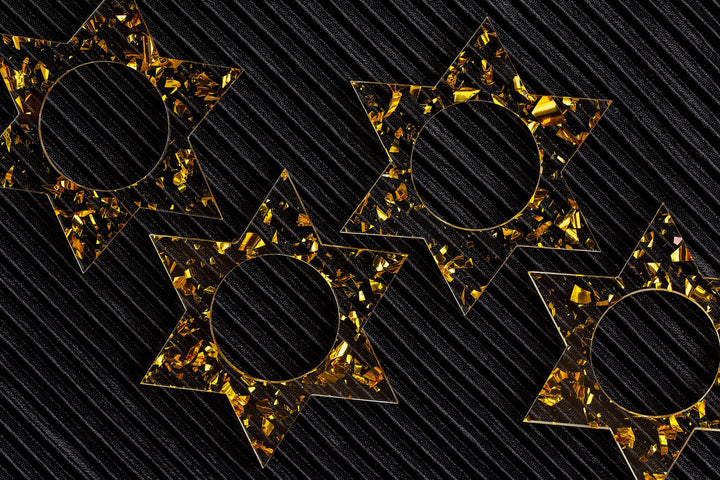Ariel Tidhar Napkins Magen David Napkin Rings - Gold Fleck