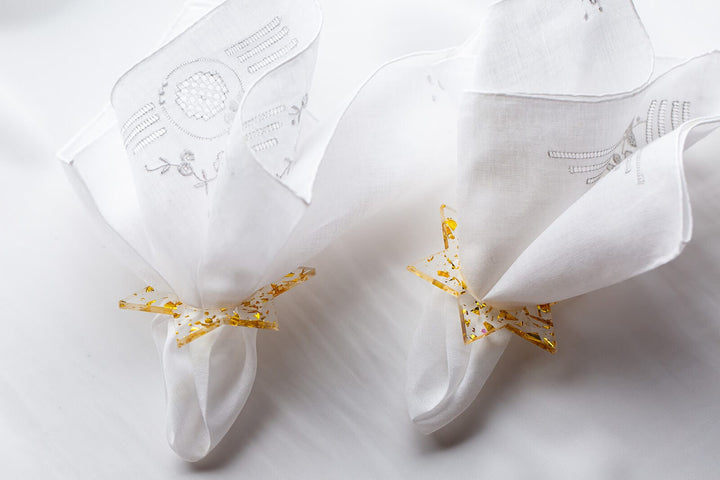 Ariel Tidhar Napkins Magen David Napkin Rings - Gold Fleck