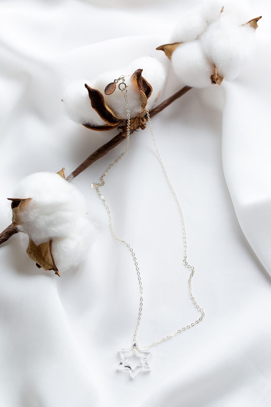 Ariel Tidhar - Petite Floating Magen Necklace - Silver Fleck - ModernTribe