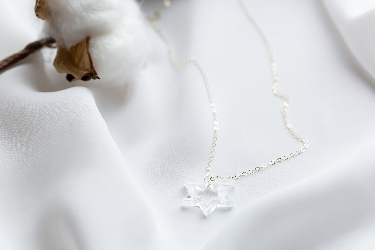 Ariel Tidhar - Petite Floating Magen Necklace - Silver Fleck - ModernTribe