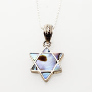 Copa Judaica Necklaces Sterling Silver Abalone and Sterling Silver Mini Star of David Necklace