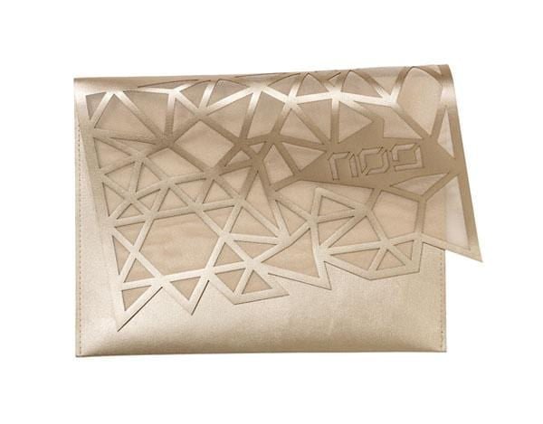 Apeloig Collection - Geometric Afikomen Bag - Champagne or Silver - ModernTribe