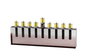Apeloig Collection Menorah Smoke / No Oil Cups Acrylic Oil Menorah - (Choice of Colors)