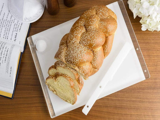 Solid Acrylic Challah Board and Knife