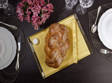 Apeloig Collection Challah Boards Solid Acrylic Challah Board + Knife - (Choice of Colors)