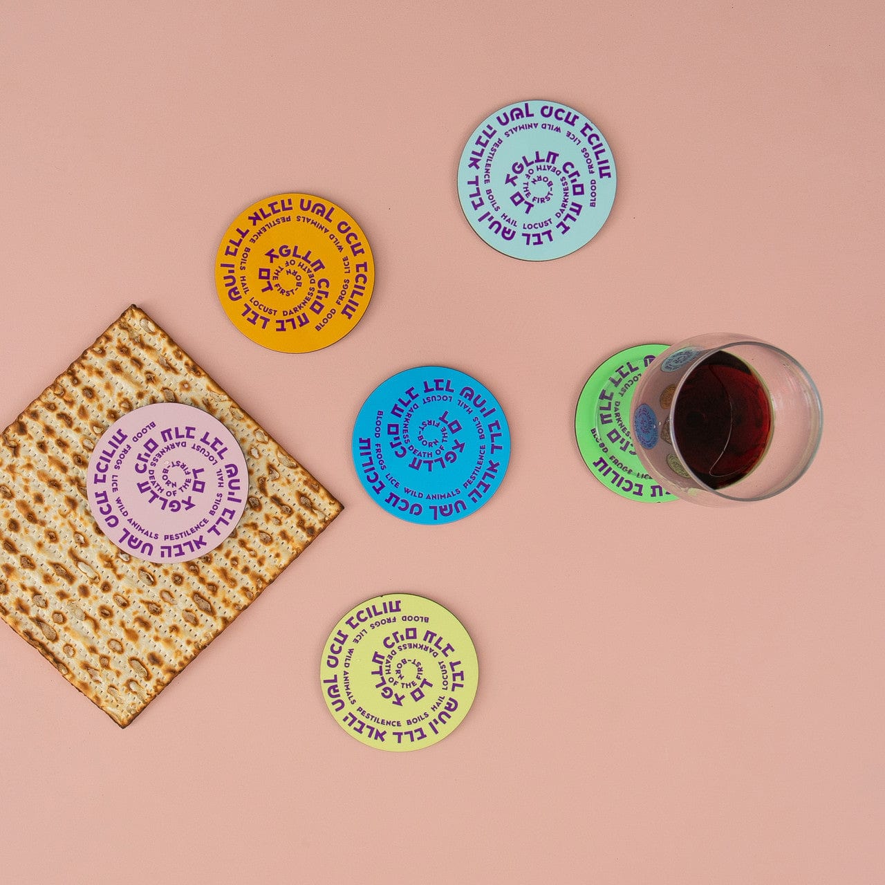 Barbara Shaw - 10 Plagues Wooden Coasters - Set of 6 - ModernTribe