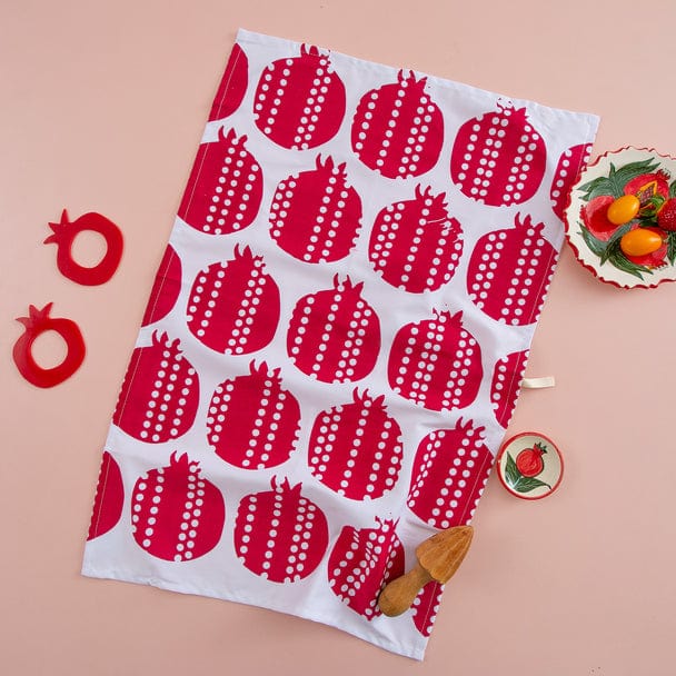 Barbara Shaw - Modern Pomegranate Tea Towel - ModernTribe